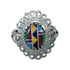 Southwestern Manmade Multicolor Inlay Sterling Silver Ring Size 7-1/4 JX130284
